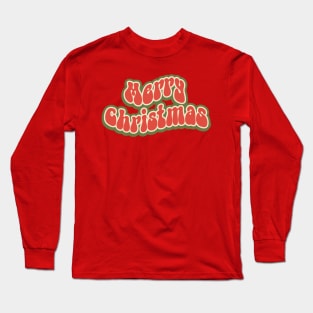 Retro Groovy Merry Christmas Season 80s Santa Long Sleeve T-Shirt